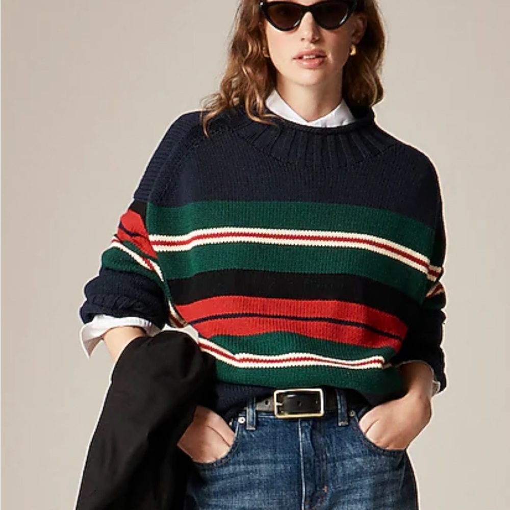 J Crew 2025 Rollneck™ sweater in rugby stripe